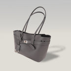 Balenciaga Bel Air Carry All Borsa Piccola in Pelle Grigia con Hardware Argento