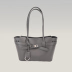 Balenciaga Bel Air Carry All Borsa Piccola in Pelle Grigia con Hardware Argento