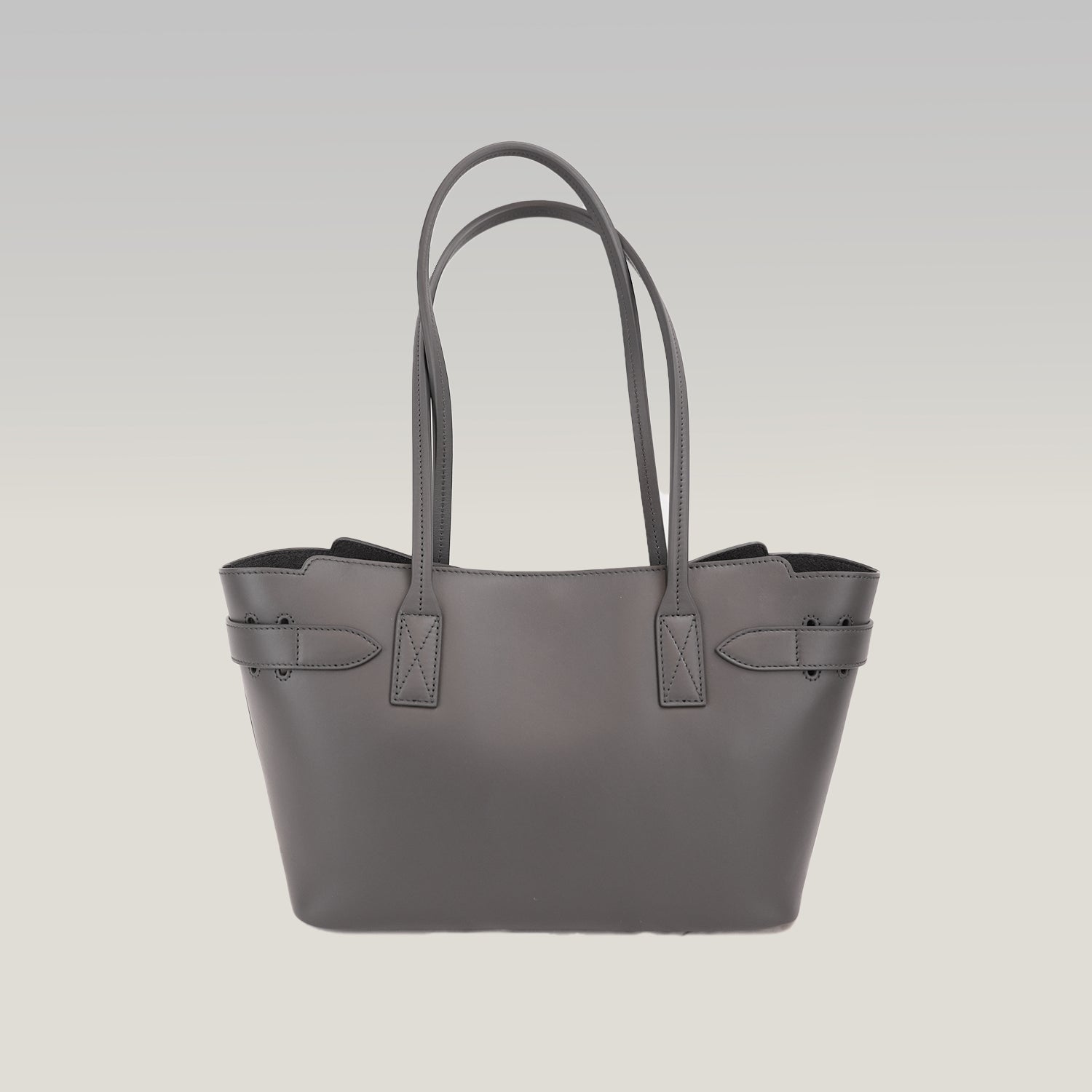 Balenciaga Bel Air Carry All Borsa Piccola in Pelle Grigia con Hardware Argento