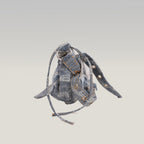 Balenciaga Le Cagole Borsa a Spalla Blu in Denim e Tela Monogram con Borchie