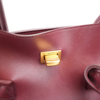 Balenciaga Bel Air Borsa Media in Pelle Bordeaux con Hardware Dorato