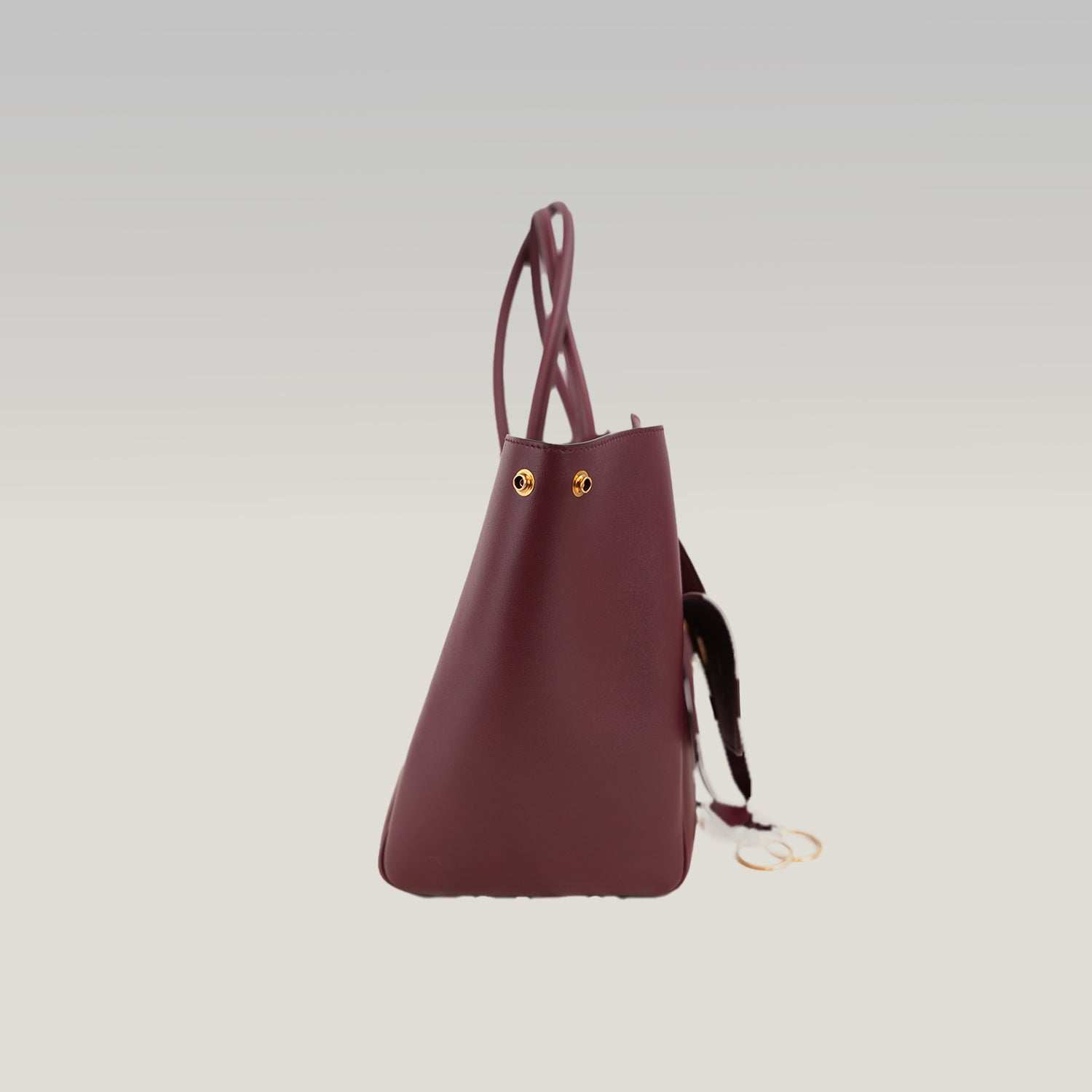 Balenciaga Bel Air Borsa Media in Pelle Bordeaux con Hardware Dorato