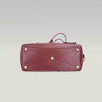 Balenciaga Bel Air Borsa Media in Pelle Bordeaux con Hardware Dorato