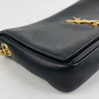 Saint Laurent Kate Tassel Clutch Black Leather YSL Logo Gold Chain Bag