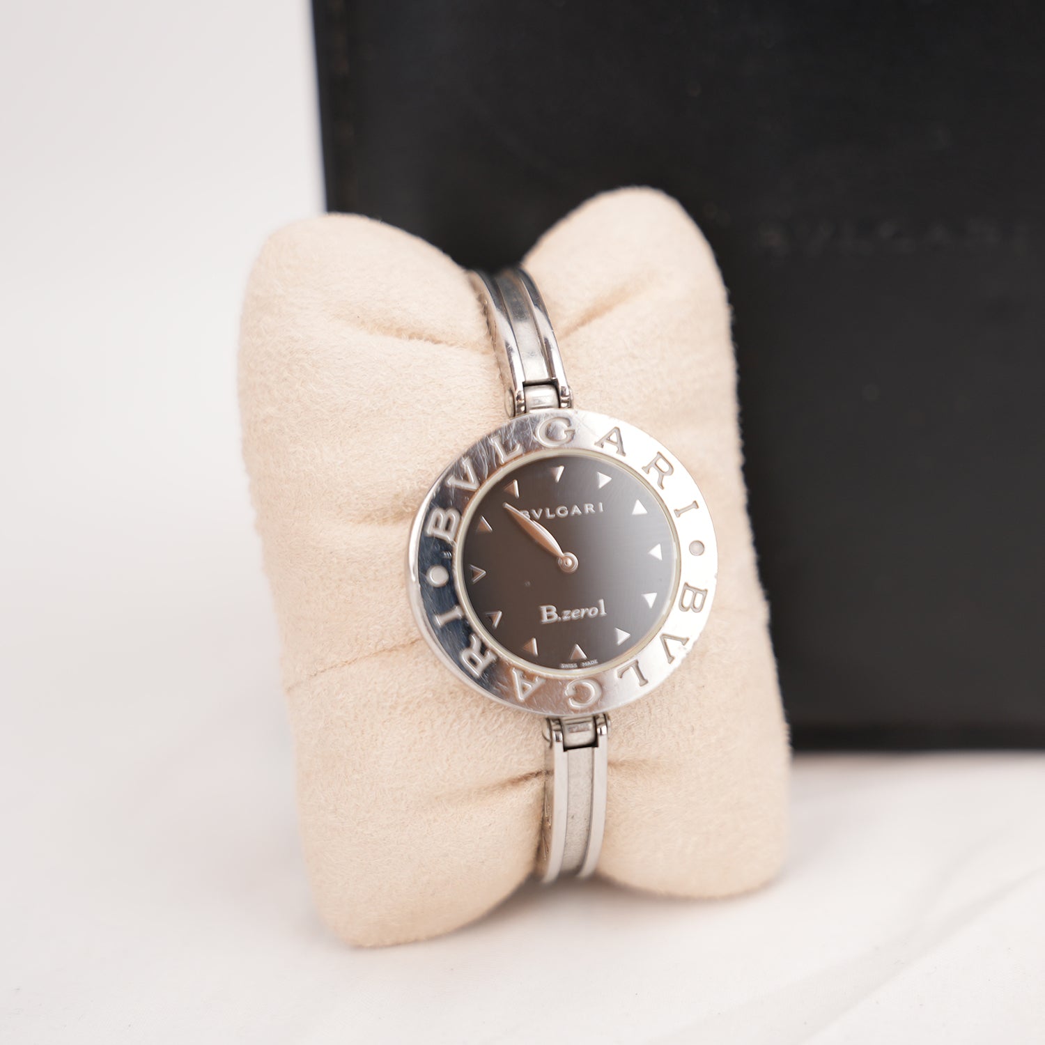Bvlgari B.zero1 Stainless Steel Quartz Watch Black Dial 22mm