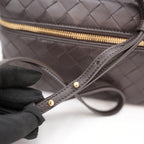 Bottega Veneta Beauty Case Intrecciato in Pelle Marrone