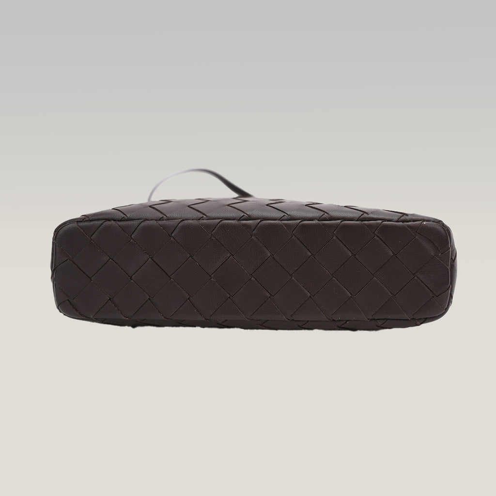 Bottega Veneta Beauty Case Intrecciato in Pelle Marrone