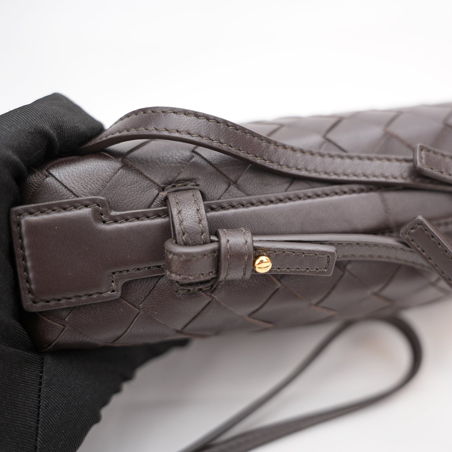 Bottega Veneta Beauty Case Intrecciato in Pelle Marrone