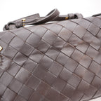 Bottega Veneta Beauty Case Intrecciato in Pelle Marrone