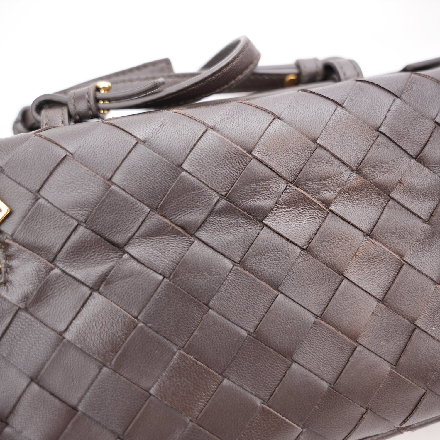 Bottega Veneta Beauty Case Intrecciato in Pelle Marrone
