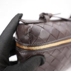 Bottega Veneta Beauty Case Intrecciato in Pelle Marrone