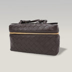 Bottega Veneta Beauty Case Intrecciato in Pelle Marrone