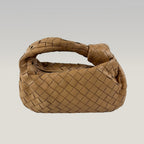 Bottega Veneta Jodie Teen Borsa a Mano in Pelle Intrecciata Marrone Cammello