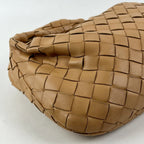 Bottega Veneta Jodie Teen Borsa a Mano in Pelle Intrecciata Marrone Cammello