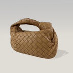 Bottega Veneta Jodie Teen Borsa a Mano in Pelle Intrecciata Marrone Cammello