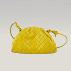 Borsa Bottega Veneta Mini Pouch Gialla in Pelle Intrecciata con Tracolla