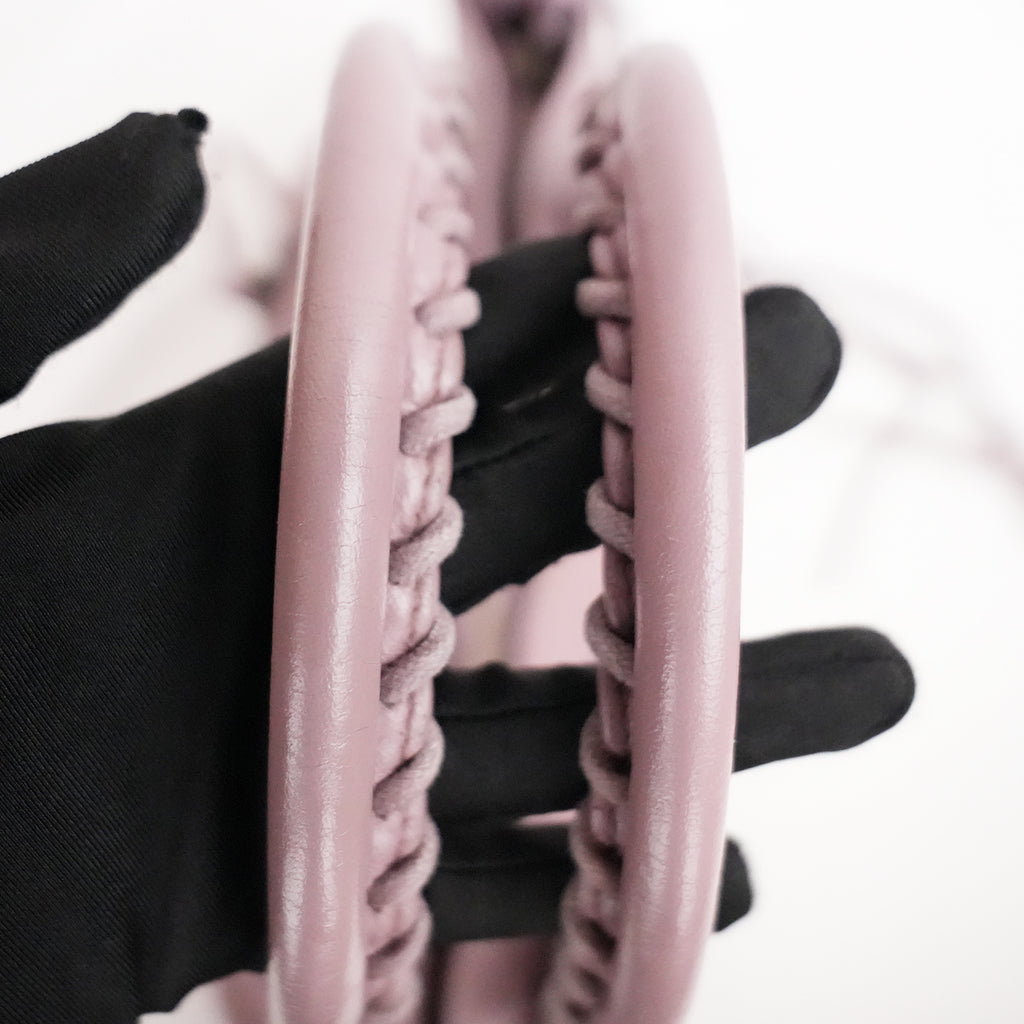 Balenciaga City Medium Parme Pink Waxed Leather Studded Motorcycle Bag