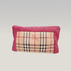 Burberry Leah Crossbody Bag Haymarket Check Beige e Rosa in Pelle e Tela Spalmata