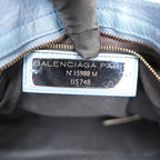 Balenciaga Classic City Blue Leather Shoulder Bag with Mirror & Strap