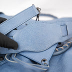 Balenciaga Classic City Blue Leather Shoulder Bag with Mirror & Strap