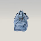 Balenciaga Classic City Blue Leather Shoulder Bag with Mirror & Strap