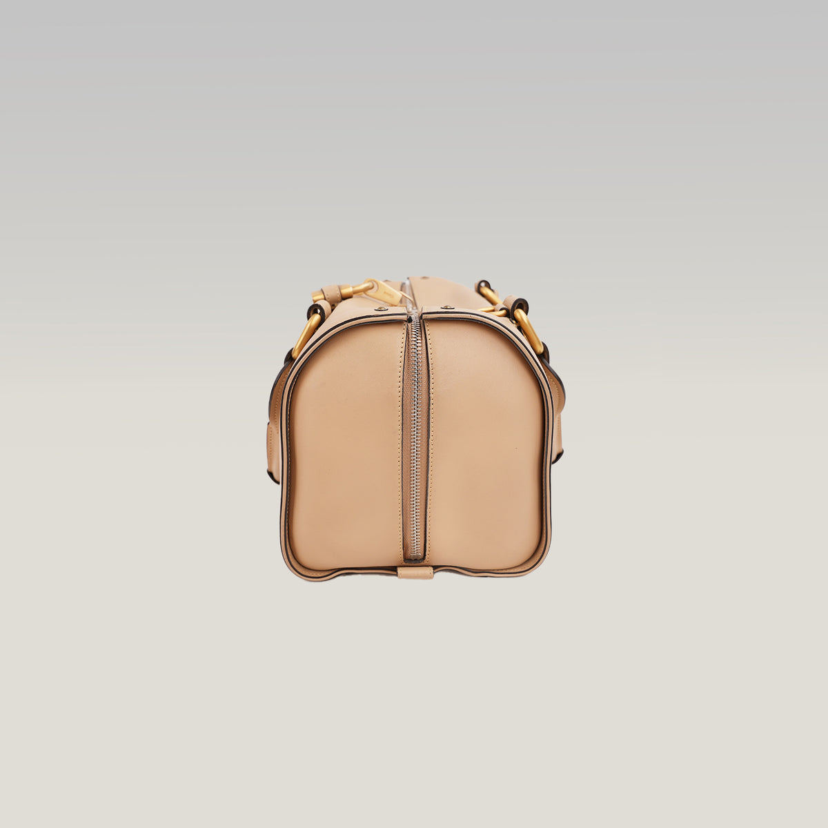 Chloé Paddington Borsa a Mano in Pelle Beige Nude con Lucchetto, Chiave e Dettagli Dorati