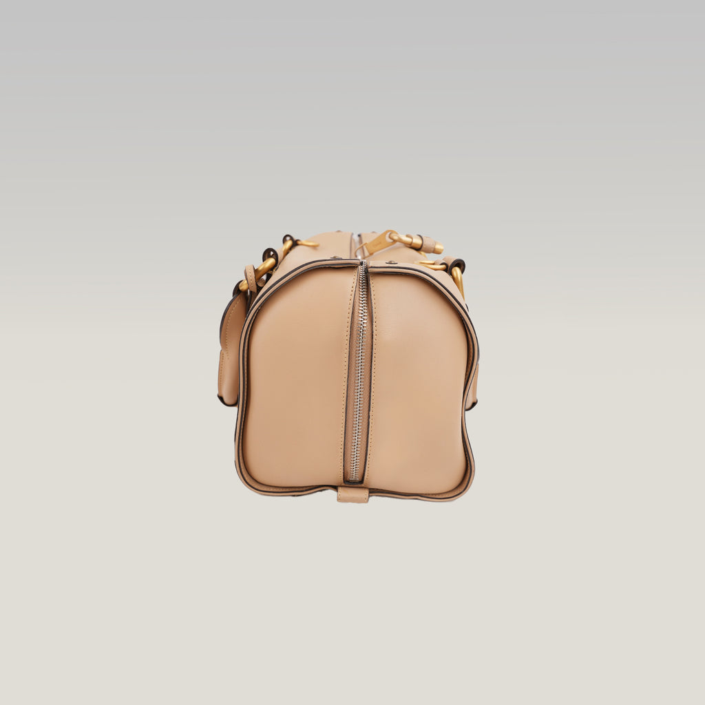 Chloé Paddington Borsa a Mano in Pelle Beige Nude con Lucchetto, Chiave e Dettagli Dorati