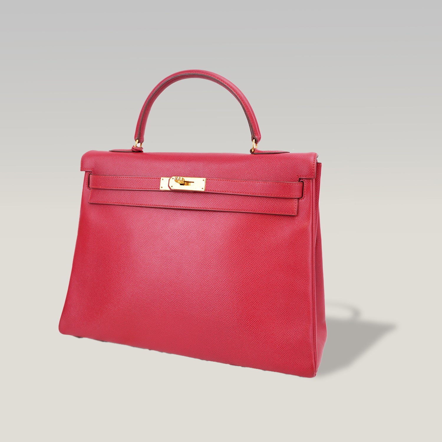 Hermès Kelly 35 borsa a mano rossa