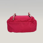 Prada Vintage Marsupio Rosso in Nylon con Borchie e Logo Triangolare