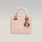Dior Lady Dior Small My ABCDior Pink Lambskin Cannage Bag con Charm Oro