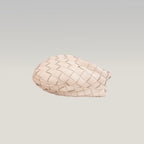 Bottega Veneta Jodie Mini Borsa a Mano in Pelle di Agnello Bianca Intrecciato con Nodo