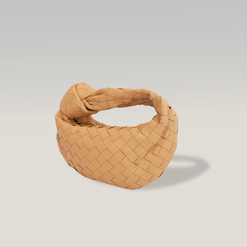 Bottega Veneta Jodie Mini Almond Beige Intrecciato Lambskin Bag