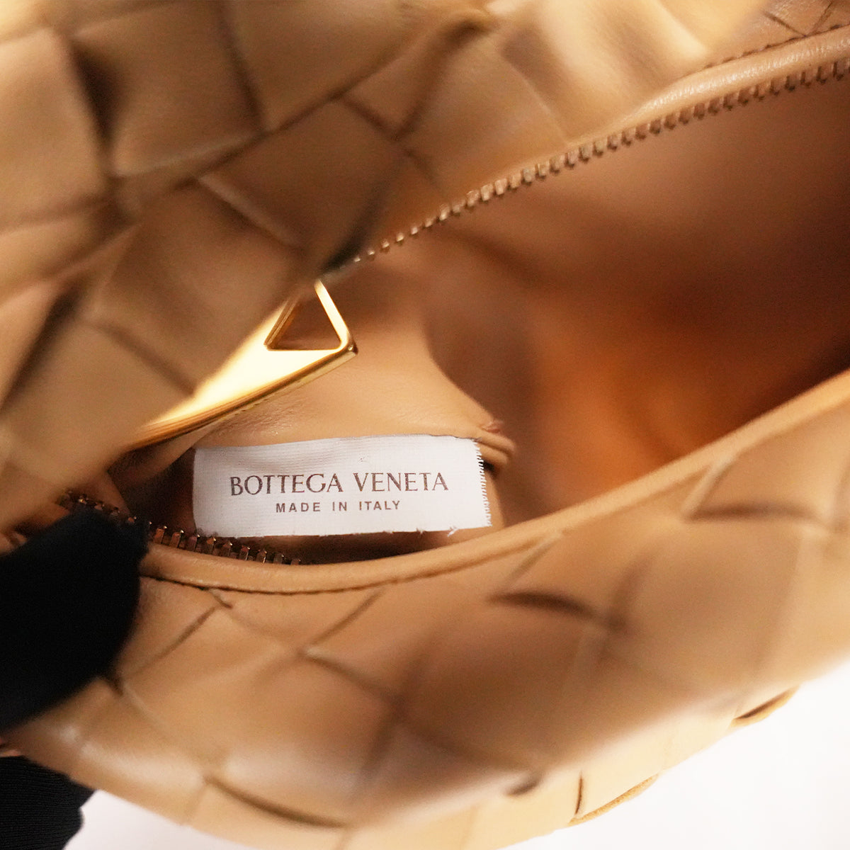 Bottega Veneta Jodie Mini Almond Beige Intrecciato Lambskin Bag