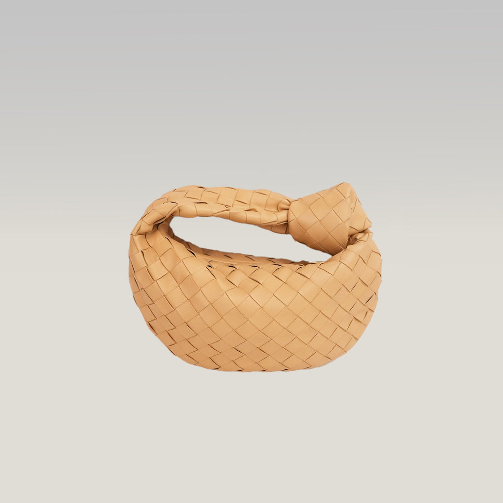 Bottega Veneta Jodie Mini Almond Beige Intrecciato Lambskin Bag