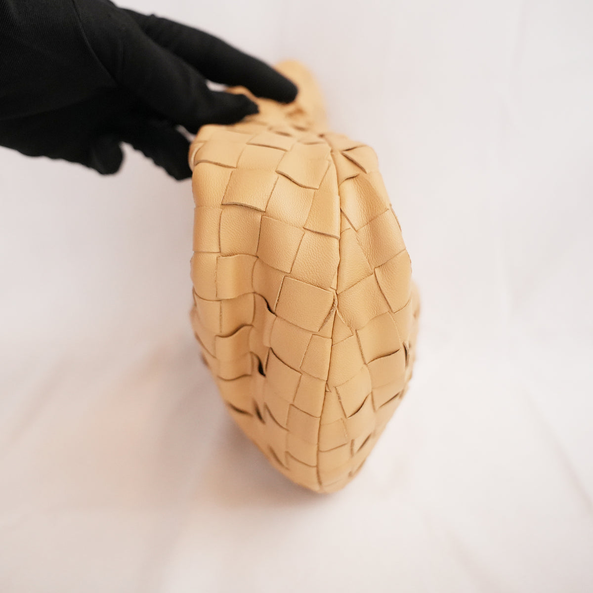 Bottega Veneta Jodie Mini Almond Beige Intrecciato Lambskin Bag