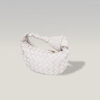 Bottega Veneta Jodie Mini Bianca in Pelle di Agnello Intrecciata