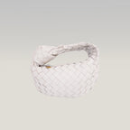 Bottega Veneta Jodie Mini Bianca in Pelle di Agnello Intrecciata