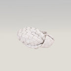 Bottega Veneta Jodie Mini Bianca in Pelle di Agnello Intrecciata