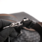 Bottega Veneta Intrecciato VN Borsa Messenger Uomo in Pelle Nappa Nera Crossbody Bag Artigianale