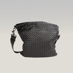 Bottega Veneta Intrecciato VN Borsa Messenger Uomo in Pelle Nappa Nera Crossbody Bag Artigianale