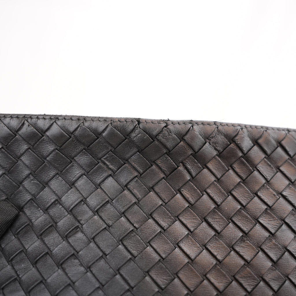 Bottega Veneta Intrecciato VN Borsa Messenger Uomo in Pelle Nappa Nera Crossbody Bag Artigianale