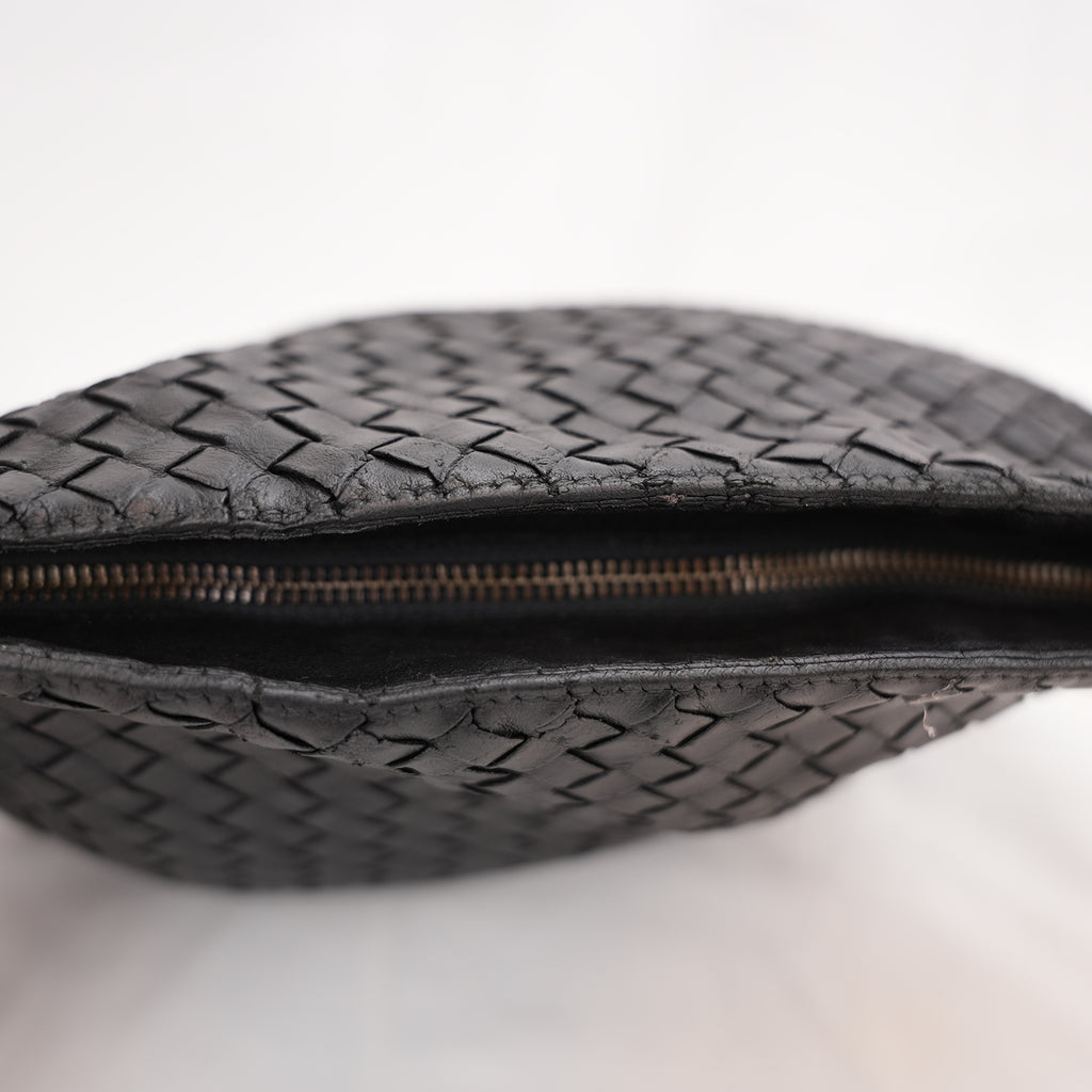 Bottega Veneta Intrecciato VN Borsa Messenger Uomo in Pelle Nappa Nera Crossbody Bag Artigianale