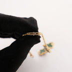 Van Cleef & Arpels Vintage Alhambra Bracciale 5 Motivi in Oro Giallo e Malachite con Certificato