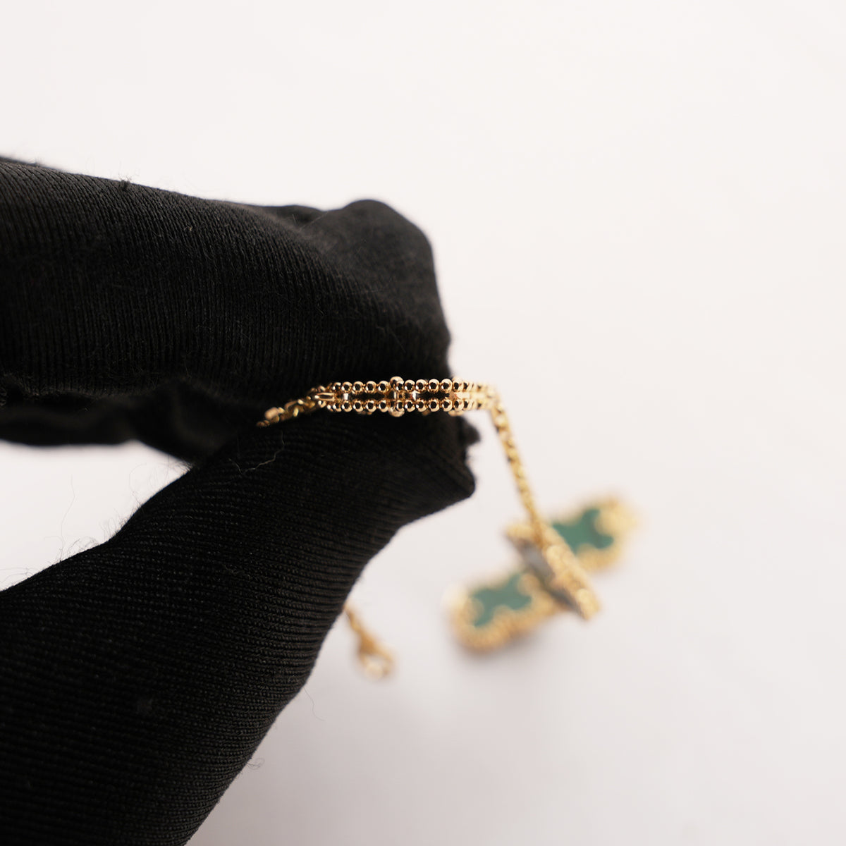 Van Cleef & Arpels Vintage Alhambra Bracciale 5 Motivi in Oro Giallo e Malachite con Certificato