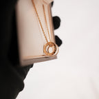 BVLGARI B.zero1 Collana in Oro Rosa, Ceramica Bianca e Diamanti