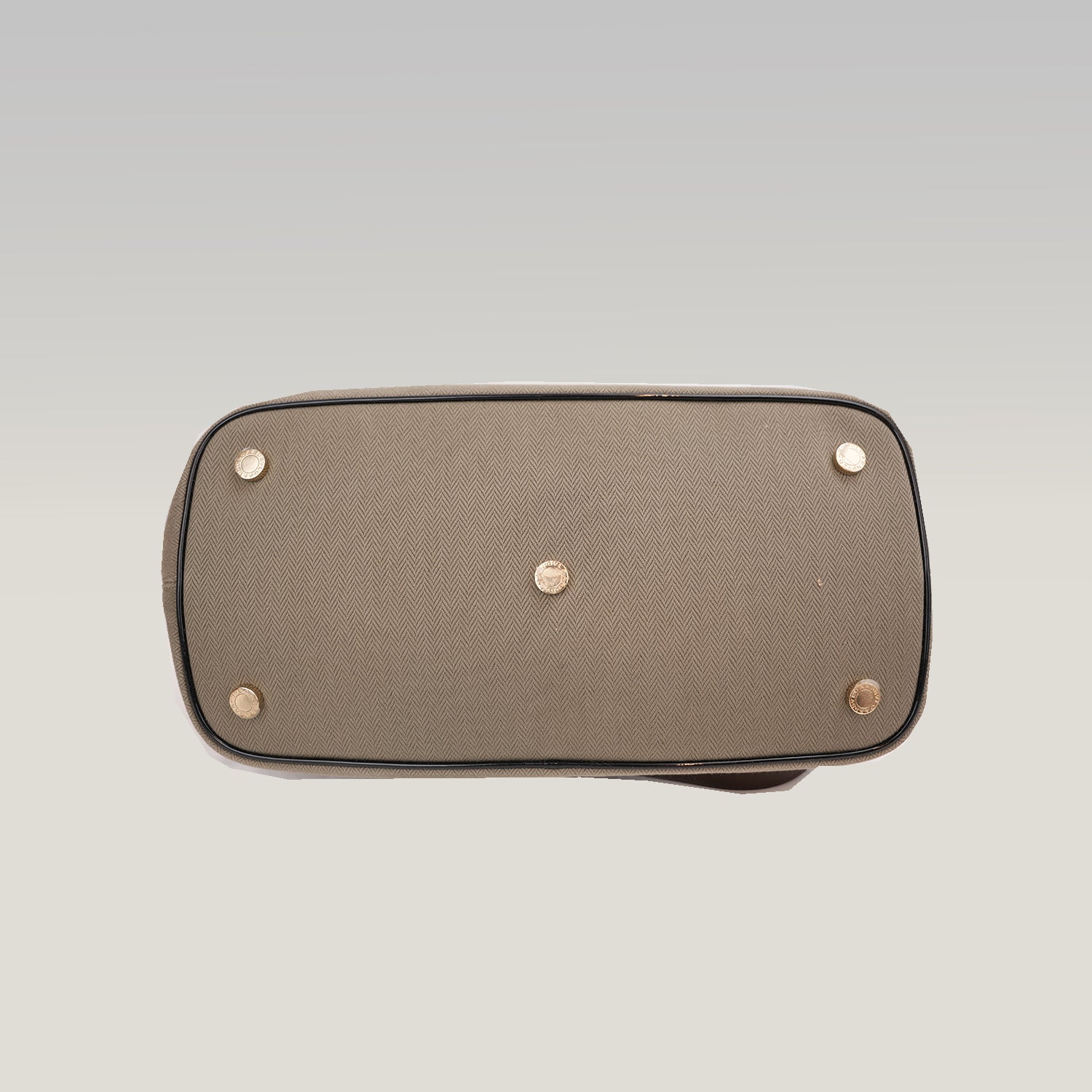 Bvlgari Isabella Rossellini Beige Canvas & Brown Leather Top Handle Bag