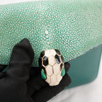 Bvlgari Serpenti Forever Small Crossbody Bag Verde in Pelle con Chiusura Snake Head