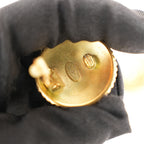 Chanel Orecchini a Clip Rotondi Vintage in Lega Metallica Dorata con Logo Coco Chanel