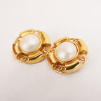 Chanel Orecchini a Clip Vintage in Metallo Dorato con Perla – Bijoux Donna