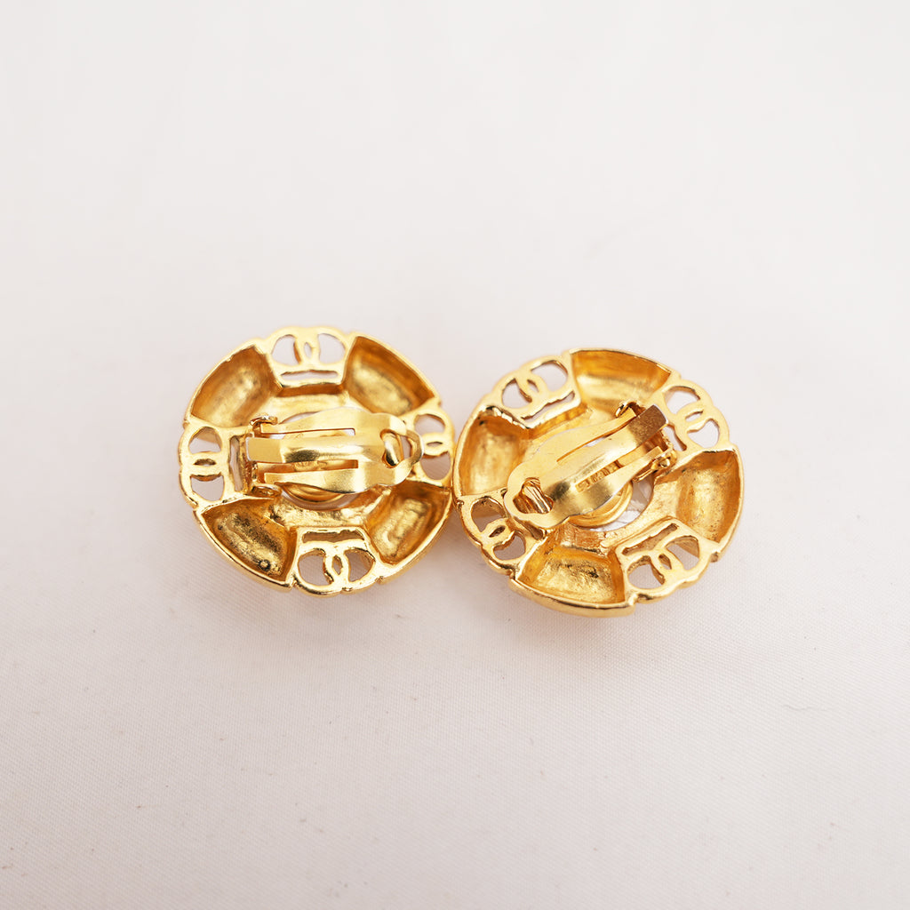 Chanel Orecchini a Clip Vintage in Metallo Dorato con Perla – Bijoux Donna